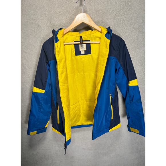 Lands End Kids Color Block Winter Full Zip Coat Jacket Size M 10-12 - Picture 3 of 7